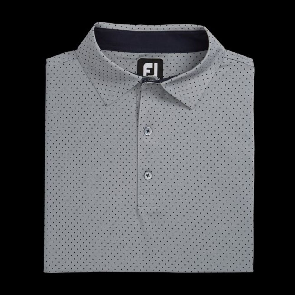 FootJoy Stretch Lisle Dot Print Self Collar heather Gray XL